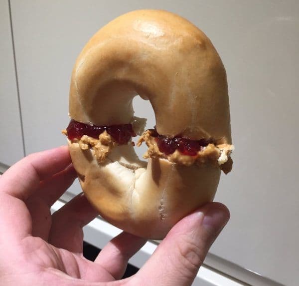 Perpendicular bagel PB&J